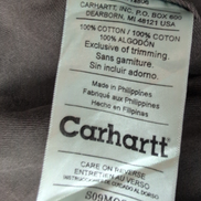 Chemise Carhartt XL Vert Foncé 100% Coton 2 Poches Workwear Vintage