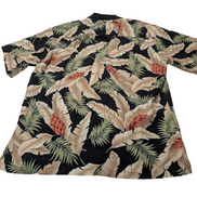 Chemise polo hawaïenne Tori Richard feuillage manches courtes taille L #575 h