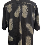 Chemise Hawaïenne New York Shirt Co Noir Profond Motifs Feuilles Kaki Taille XL