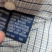 Chemise Nautica XLT Bleu Marine Gris Carreaux 100% Coton XXL manches longues