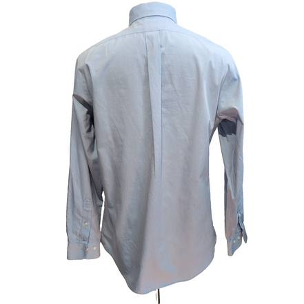 Chemise Brooks Brothers L Regent Bleu Clair 100% Coton Poche Homme