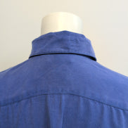 Chemise Lauren Ralph Lauren Femme S Soie Bleu Logo Écusson Doré Poche