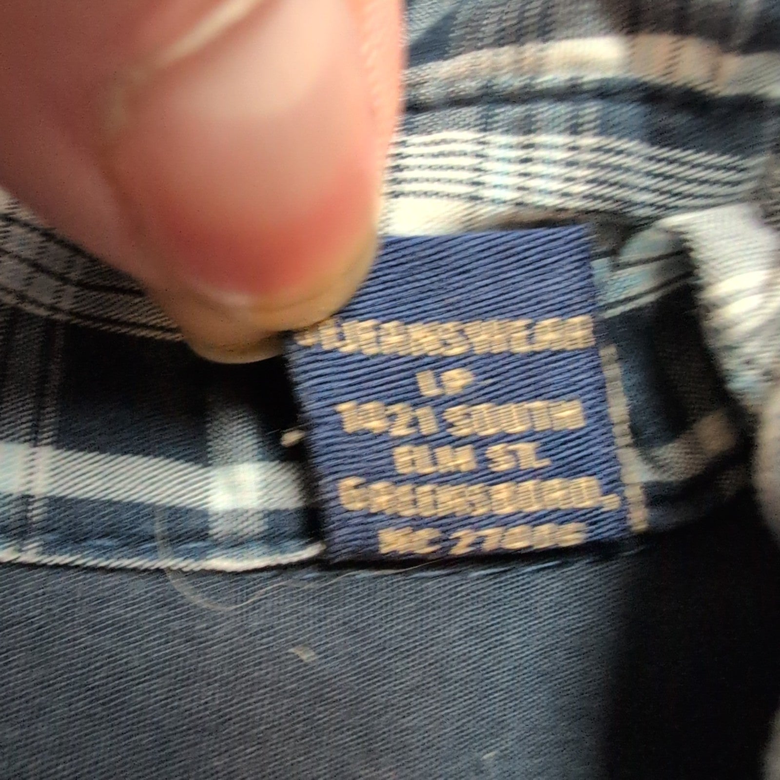 Chemise Wrangler modèle Cool River carreaux bleu marine et blanc 3XL