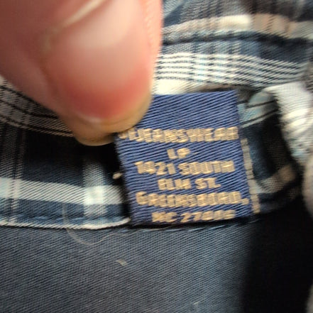 Chemise Wrangler modèle Cool River carreaux bleu marine et blanc 3XL