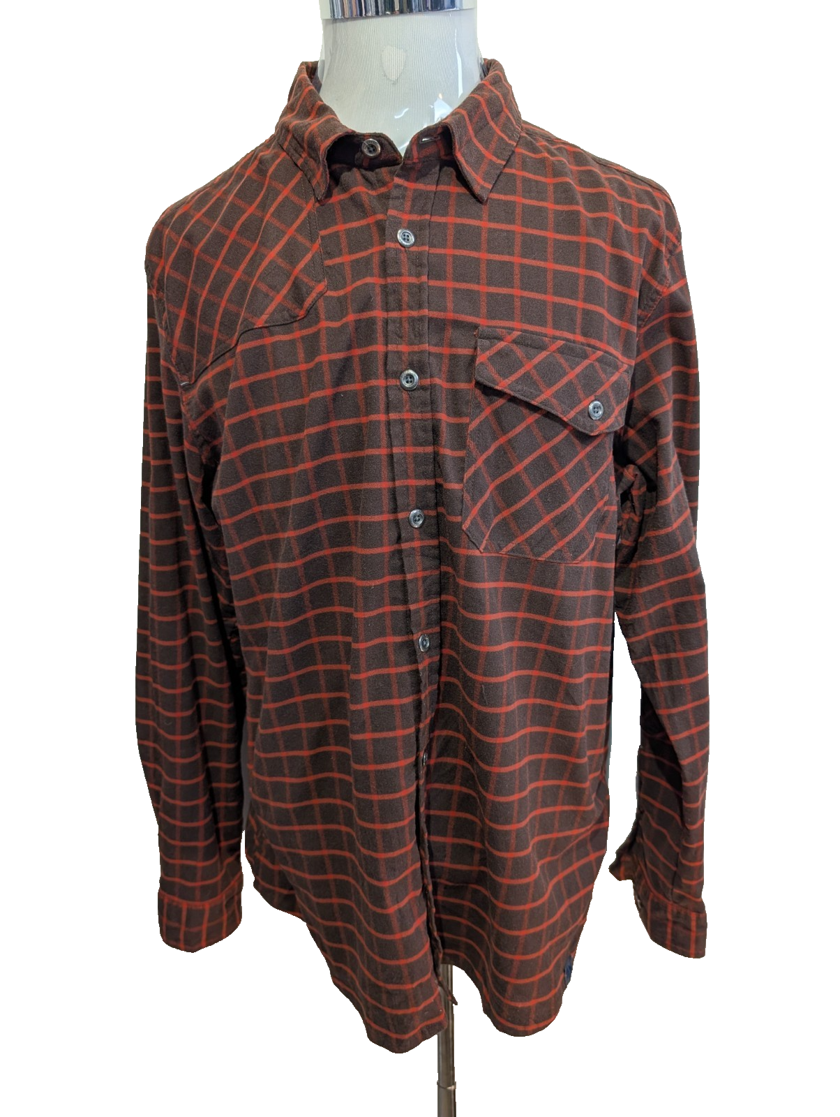 Chemise L.L.Bean XL Technique Polyester Elasterell Stretch Marron Rouge |282S
