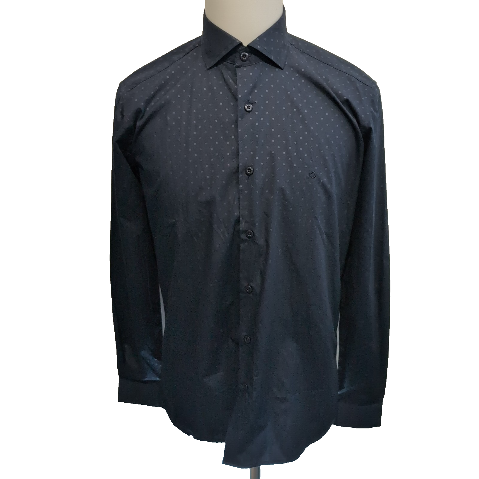 Chemise FYORD Black Label 9 S Slim Fit bleu marine motifs neuve étiquette