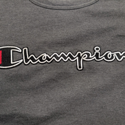 ➜ Sweat Col Rond Champion Vintage - Grand Logo Brodé - Gris - Taille M