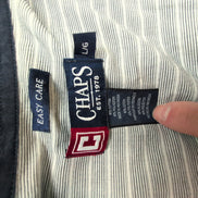 Chemise Chaps grise à rayures taille L #49e