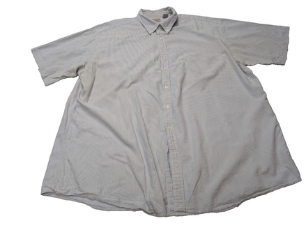 Chemise manches courtes L.L. Bean bleu à rayures gaufrée taille XXL #226msch