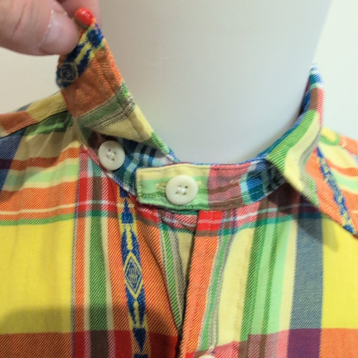 Chemise Polo Ralph Lauren M Multicolore Aztèque Carreaux 2 Poches Coton