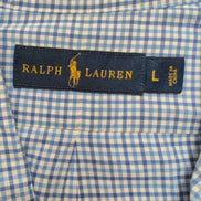 Chemise Ralph Lauren Taille L Bleue à Carreaux 100% Coton Logo Bleu Marine
