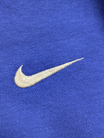 Sweat Nike Col Rond Logo Brodé Blanc Violet Taille S Oversize
