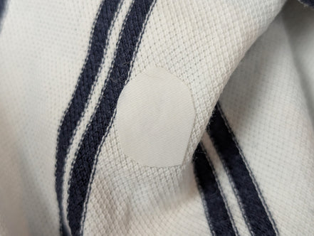 Polo manches courtes Polo Ralph Lauren blanc rayures bleu écusson golf taille L