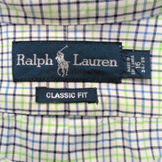 Chemise Ralph Lauren L Classic Fit Carreaux Bleu Vert Oxford Button Down Shirt