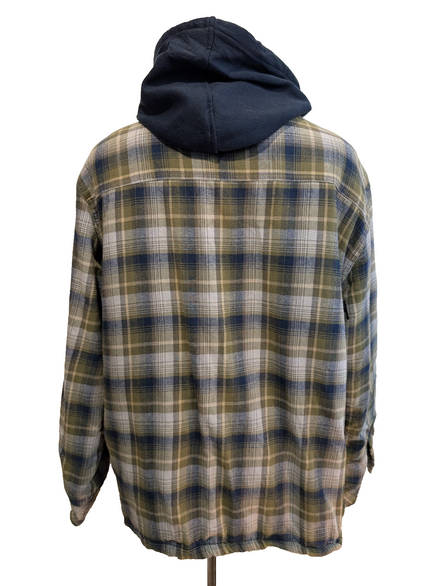 Boston Traders Veste Capuche Matelassée Carreaux Kaki Bleu XXL 🔥|260S