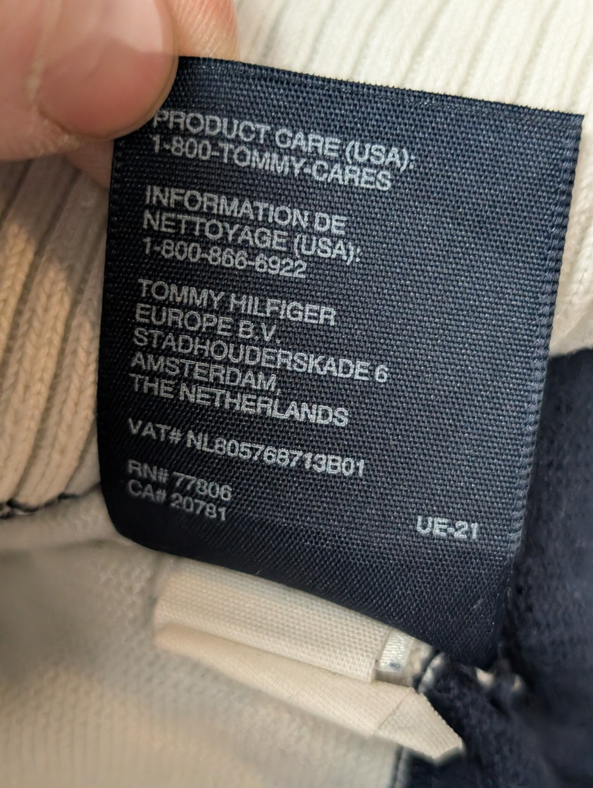 Pull Tommy Hilfiger Homme Col Rond Blanc à Rayures Marine - Taille 2XL / 3XL