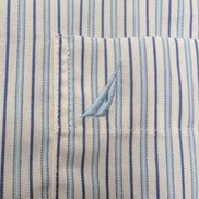 Chemise Nautica L Slim Fit Bleu Rayures Made in Mauritius Coton manches longues