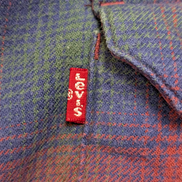 🔥Chemise LEVI'S Relaxed Flanelle Très Épaisse Bordeaux Bleu & Vert Taille M