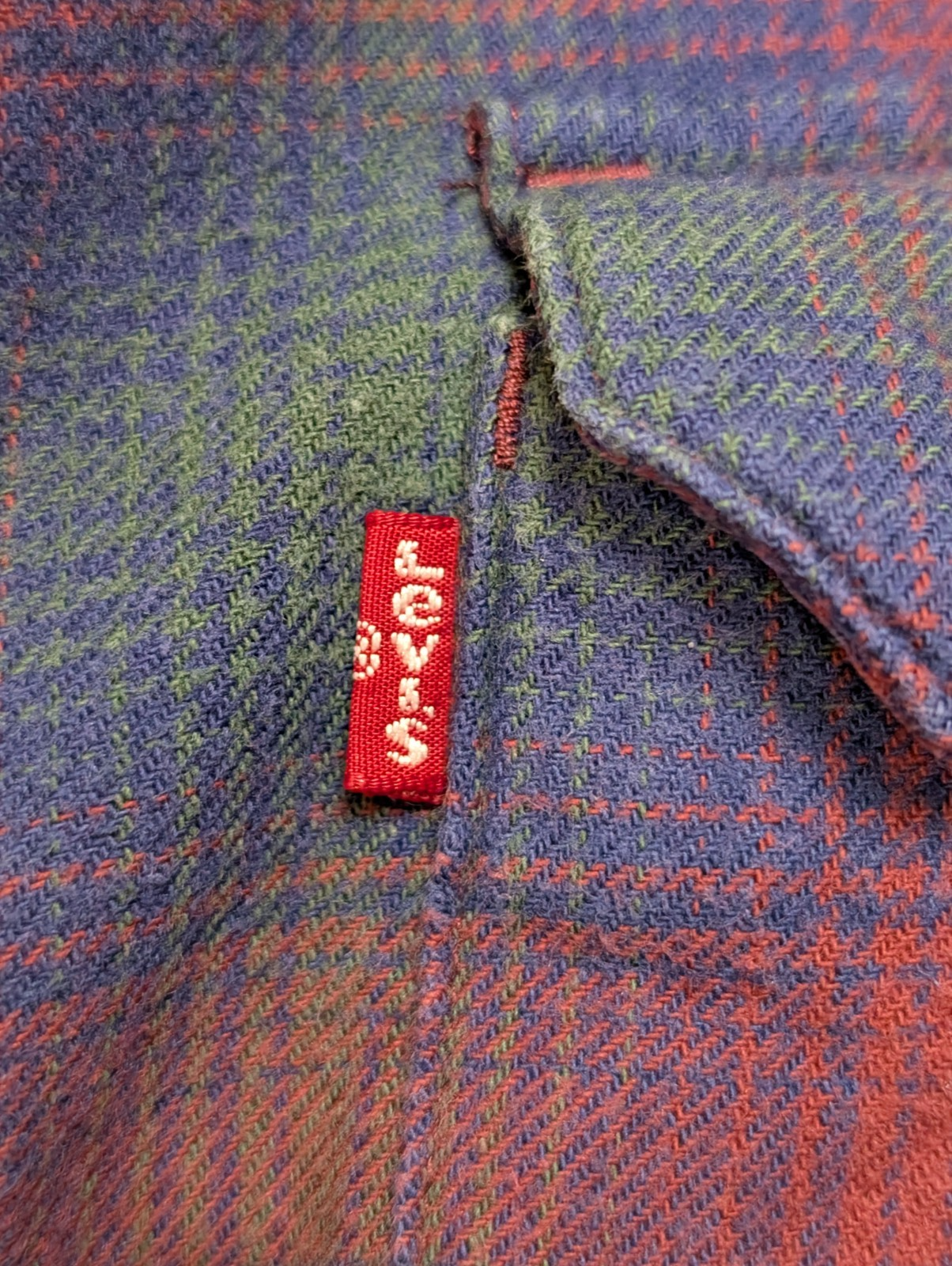 🔥Chemise LEVI'S Relaxed Flanelle Très Épaisse Bordeaux Bleu & Vert Taille M