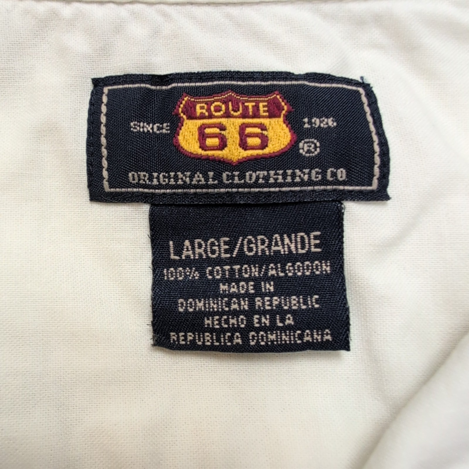 Chemise Hawaïenne Route 66 L 2XL 100% Coton Blanc Feuillage Dominicaine