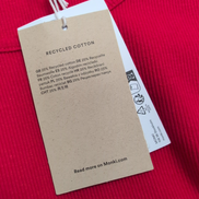Haut Femme MONKI Taille L Rouge Manches Courtes Coton Neuf avec Étiquette