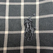 Chemise Ralph Lauren Blake Taille L Noire Carreaux Blancs 100% Coton Logo Noir