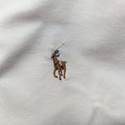 Chemise Ralph Lauren L Oxford Blanc Logo Marron Coton Manches longues