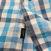 Chemise Lee stretch bleu ciel à petits carreaux manches courtes taille L