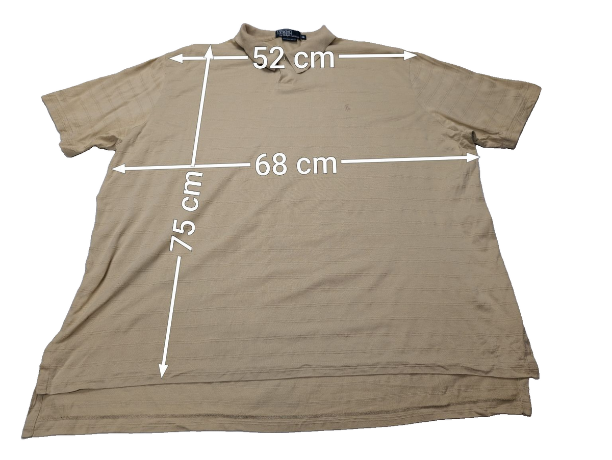 Polo manches courtes Polo Ralph Lauren XXL beige crème rayures coton Pima