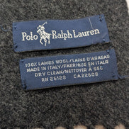 Écharpe Polo Ralph Lauren Gris Anthracite 100% Laine d'Agneau Italie