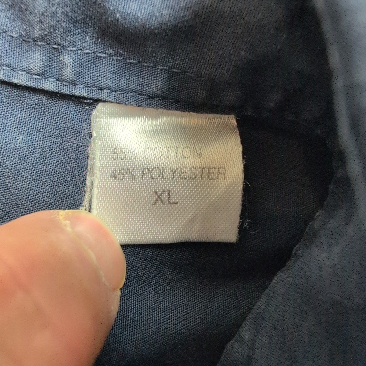 Chemise YVES SAINT LAURENT XL Bleu Marine Unie Manches Courtes Logo Brodé