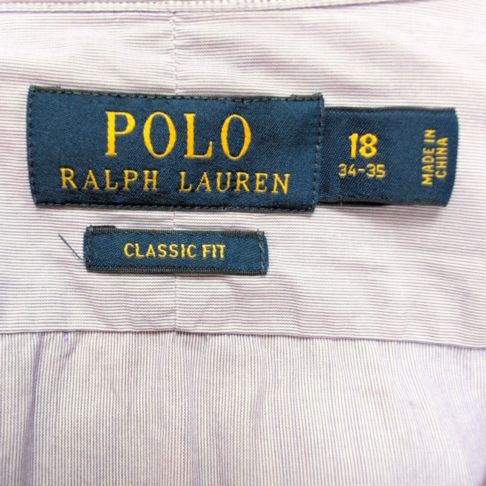 Chemise Polo Ralph Lauren Classic Fit XXL Violet uni Sans Logo manches longues