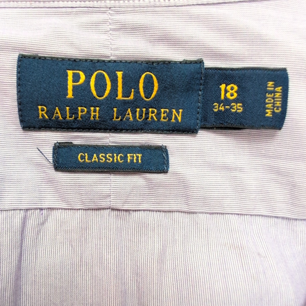 Chemise Polo Ralph Lauren Classic Fit XXL Violet uni Sans Logo manches longues
