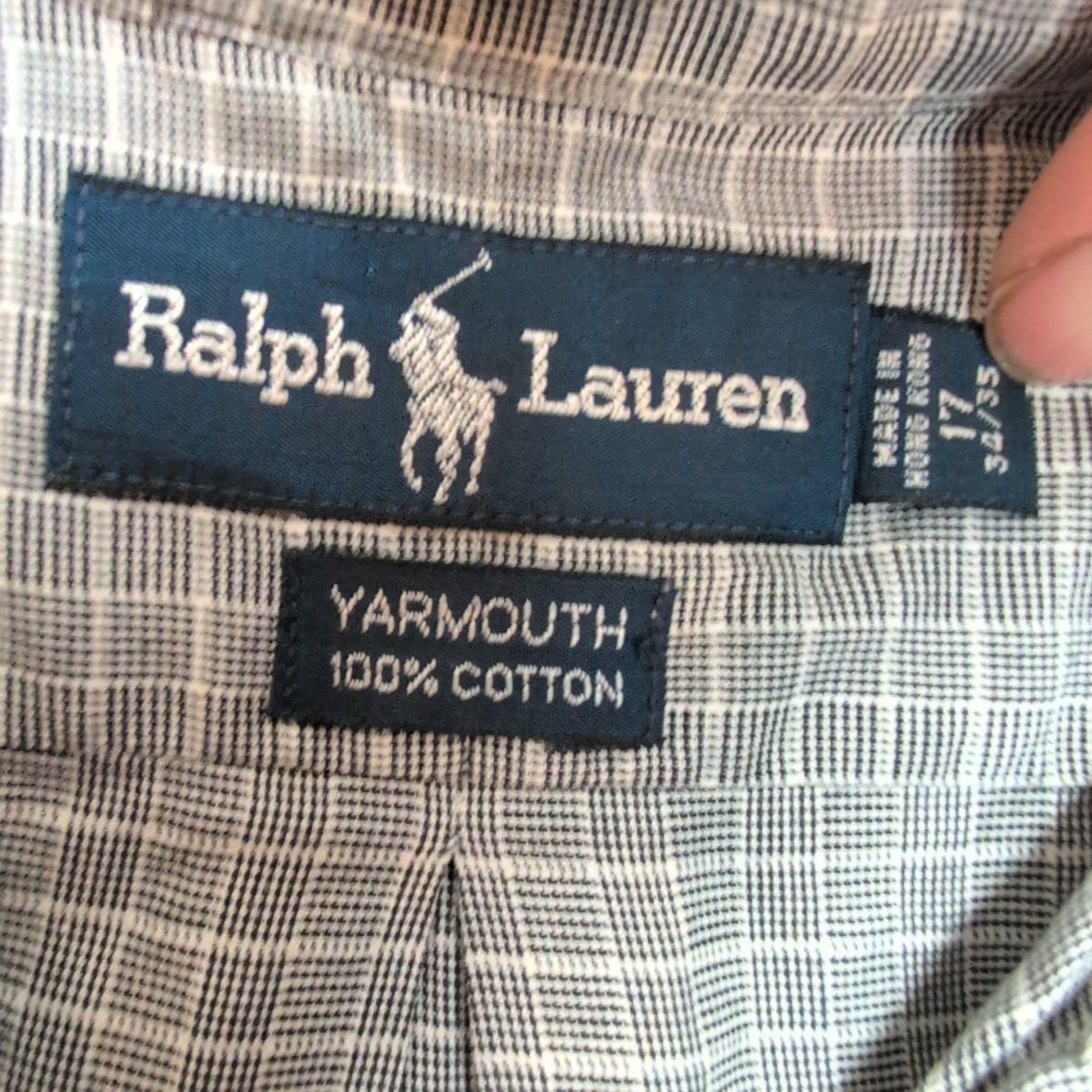 Chemise Ralph Lauren Yarmouth XL Hong Kong Carreaux Logo Noir