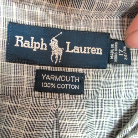 Chemise Ralph Lauren Yarmouth XL Hong Kong Carreaux Logo Noir
