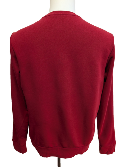 Sweat ADIDAS Homme L Bordeaux Col Rond Logo Sport Excellent État Rare