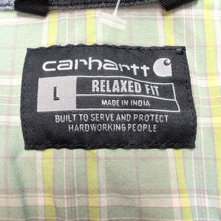 Chemise Carhartt Relaxed Fit L Vert Carreaux Manches Courtes Poches