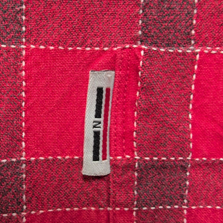 Chemise Nautica L Rouge Carreaux Coton Robuste Poche Logo Manches Longues