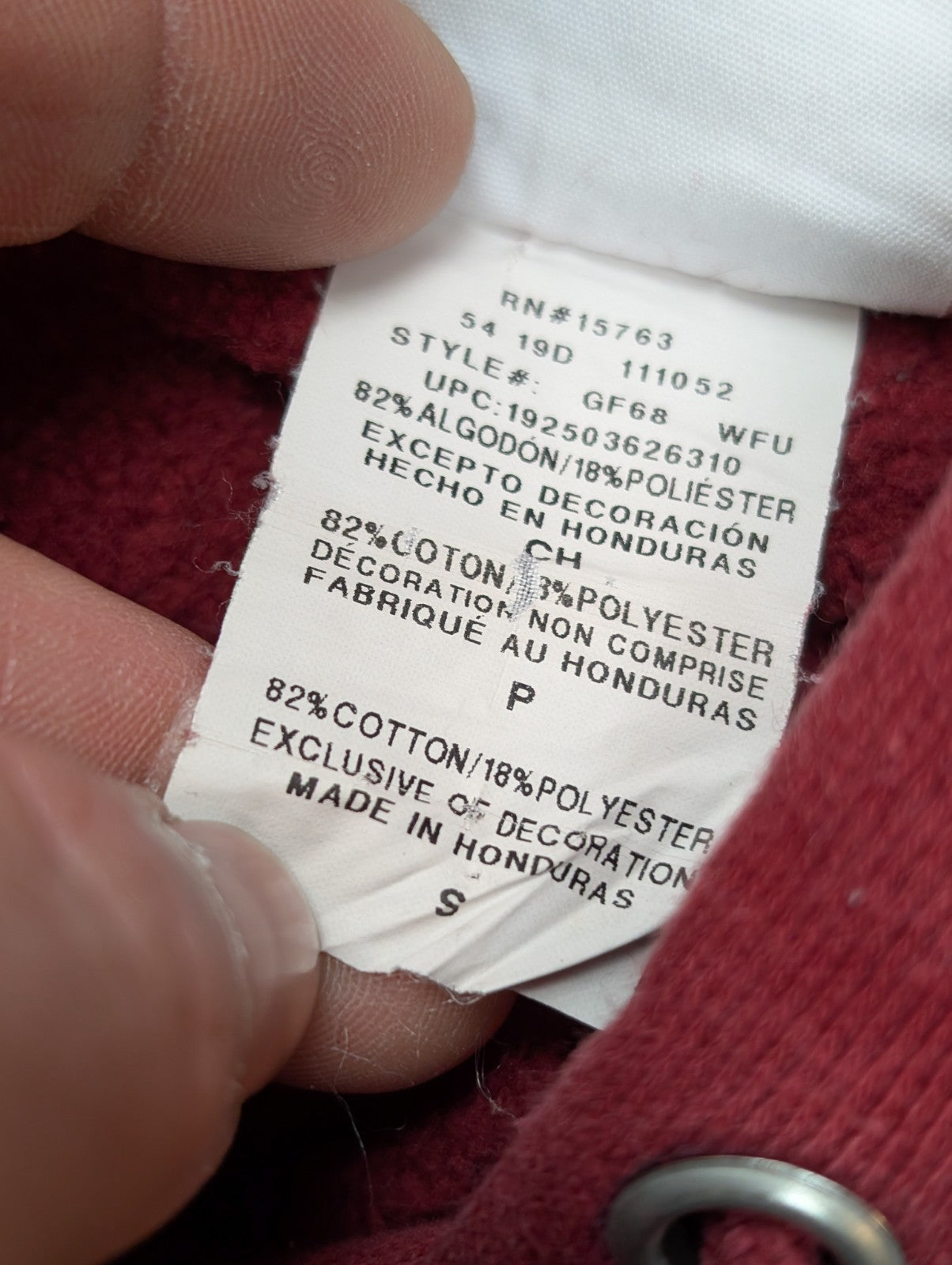Sweat à Capuche CHAMPION Vintage Homme S Bordeaux Hoodie Logo Brodé Rare