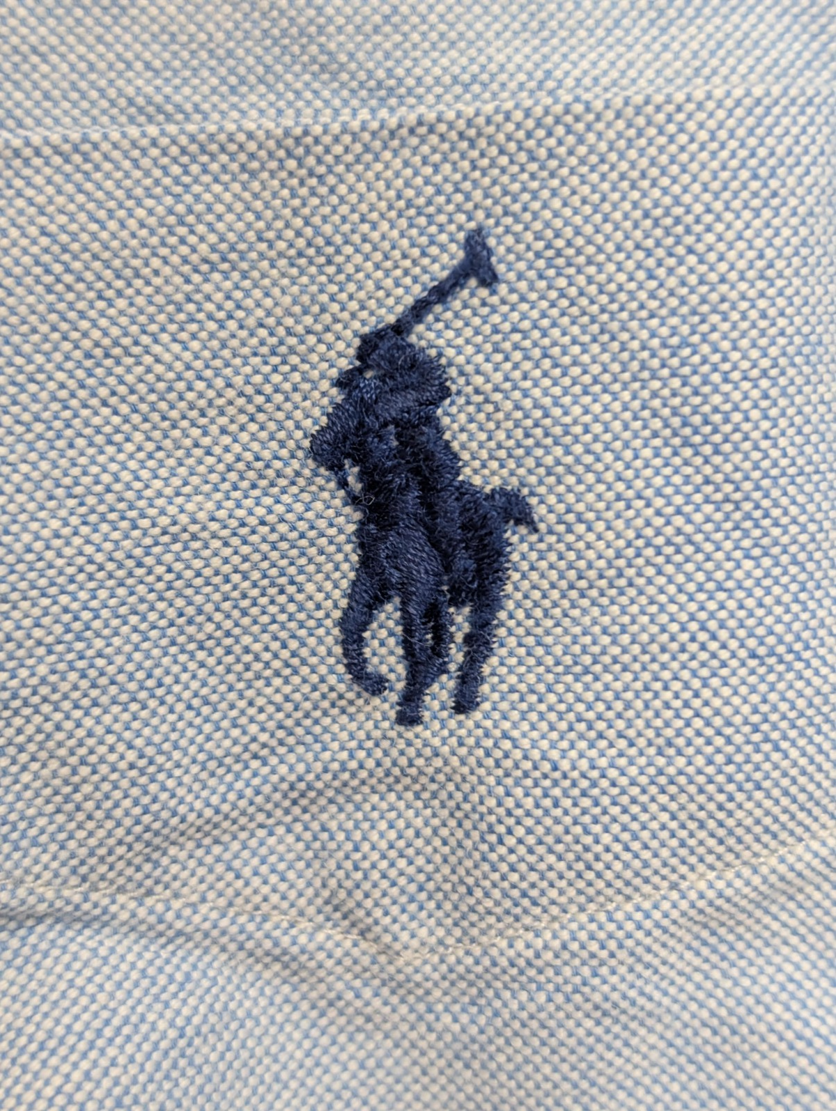 Chemise Ralph Lauren bleue manches courtes logo bleu avec poche taille M oxford 