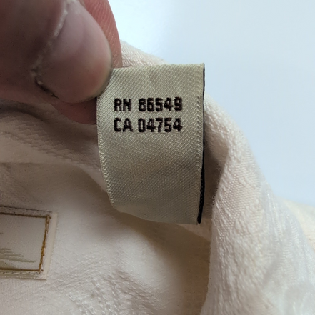 Chemise Hawaïenne Tommy Bahama Soie S Blanc Feuillage Gaufré Manches Courtes