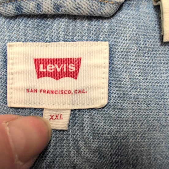 Chemise Westen Levi's Vintage Denim Bleu Clair Boutons Pressions Nacrés T. XXL