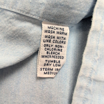 Chemise Ralph Lauren Big Shirt Taille M Bleu Clair Coton Denim Logo Marron