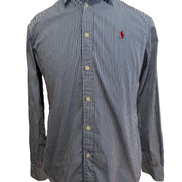 Chemise Polo Ralph Lauren bleue à rayures enfant Taille 12 L custom Fit
