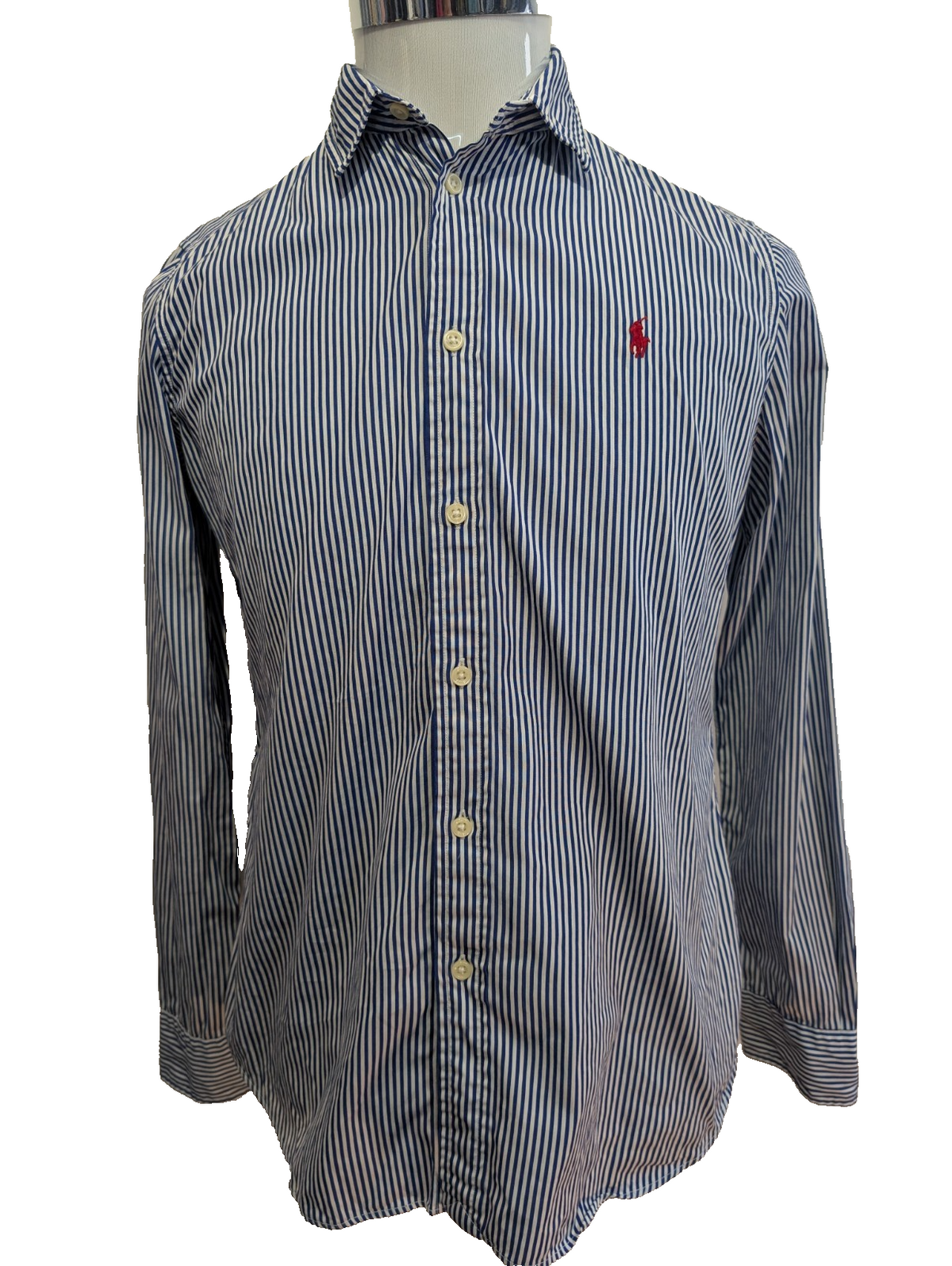 Chemise Polo Ralph Lauren bleue à rayures enfant Taille 12 L custom Fit