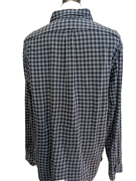 Chemise Polo Ralph Lauren Shirt XL Flanelle Doublée Carreaux Bleu Classic Fit BD
