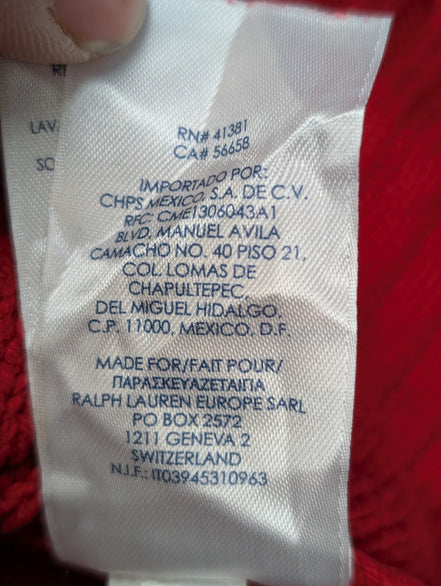 Pull CHAPS  Femme 3XL XXXG Rouge Vif Col V Torsades Coton