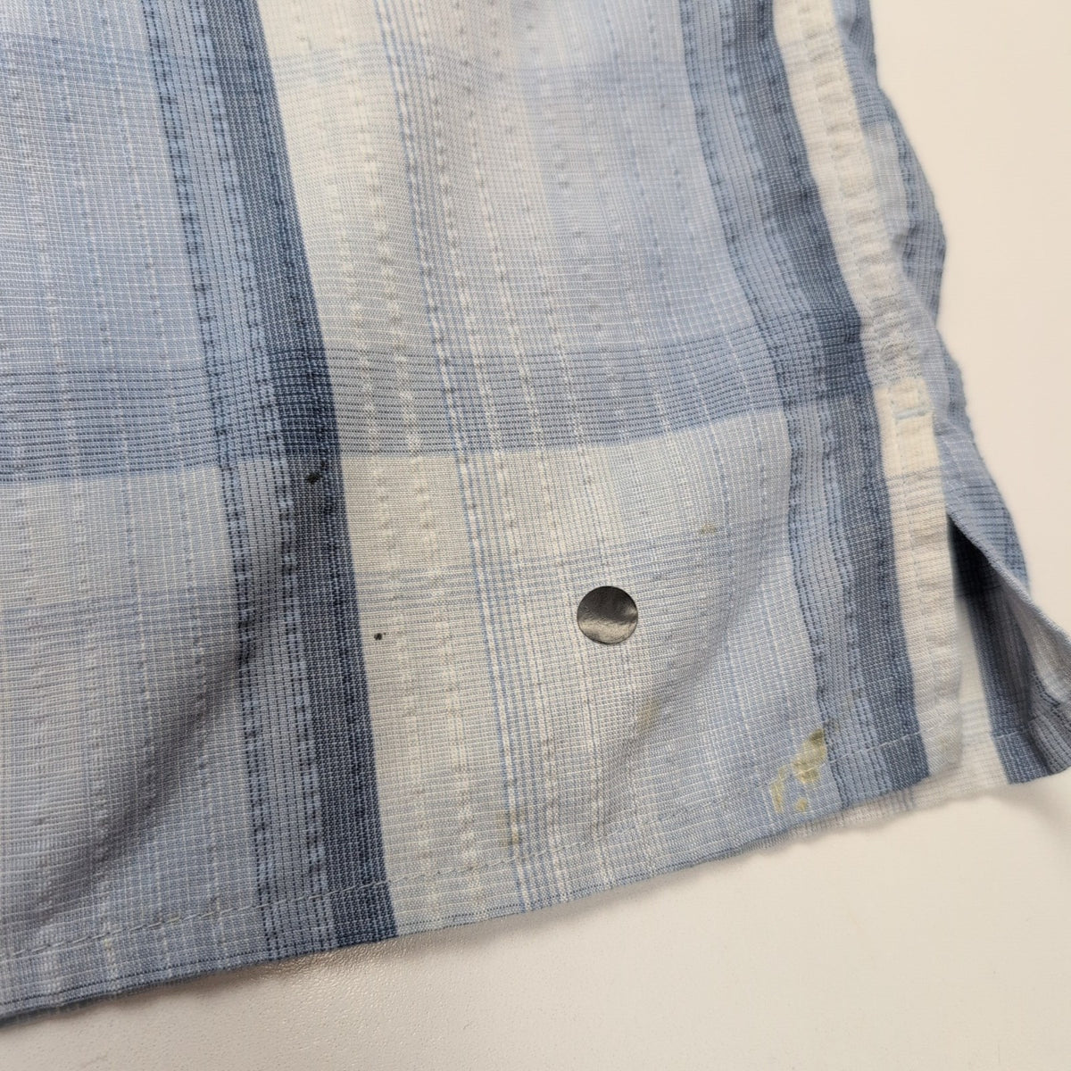 Chemise Patagonia L Bleu Carreaux Bio 65% Polyester 35% Coton Manches courtes