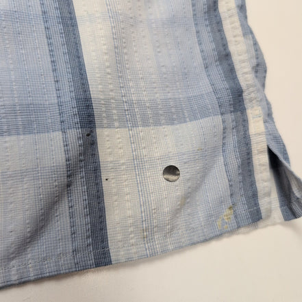 Chemise Patagonia L Bleu Carreaux Bio 65% Polyester 35% Coton Manches courtes