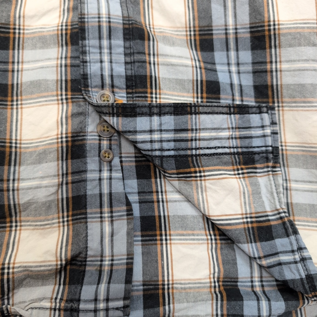 Chemise Carhartt L Bleu Carreaux 100% Coton Manches Courtes 3 Poches